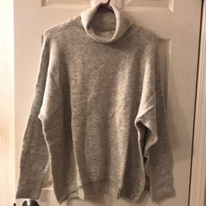 Vince Camuto Silver Cowl Neck Sweater with Relaxed Fit and Soft Texture